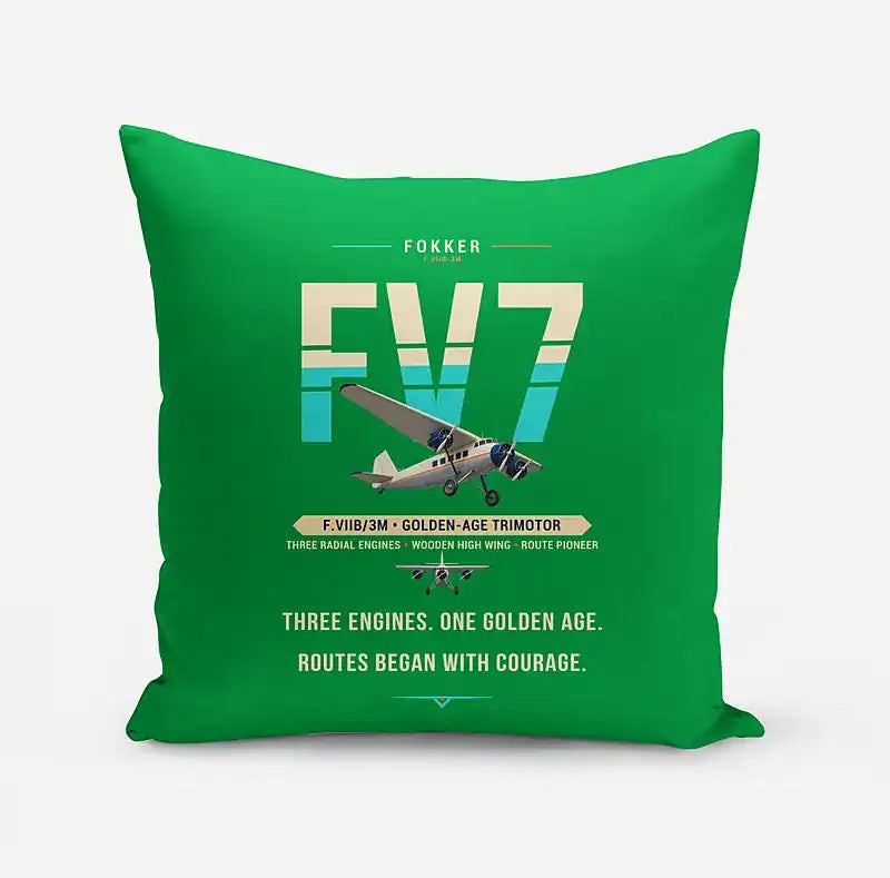 Fokker F.VIIb-3m - Original - Pillow - Green