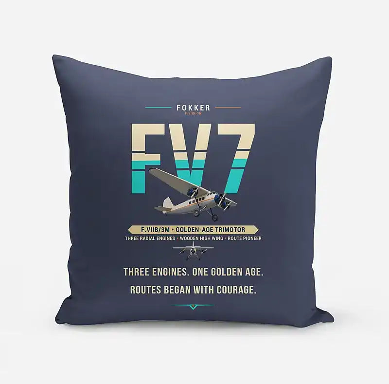 Fokker F.VIIb-3m - Original - Pillow - Navy Blue