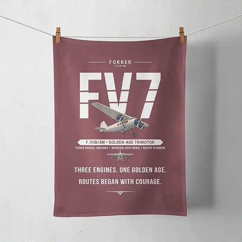Fokker F.VIIb-3m - Original - Towel - Dark Red