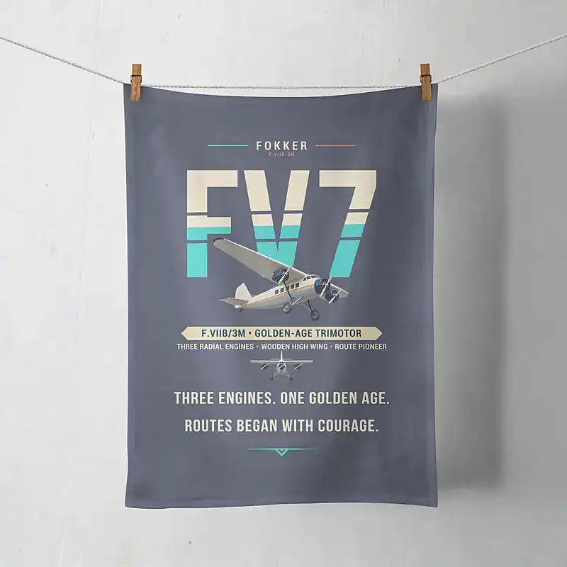 Fokker F.VIIb-3m - Original - Towel - Navy Blue