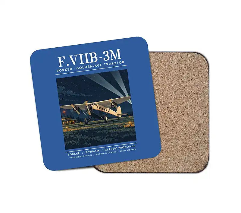 Fokker F.VIIb-3m - Poster - Coaster - Blue