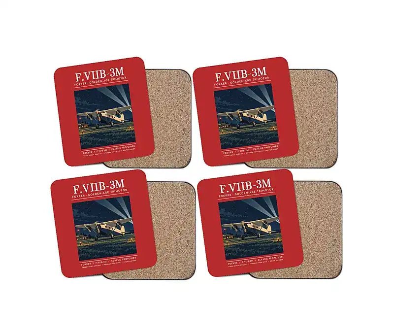 Fokker F.VIIb-3m - Poster - Coaster Set - Red