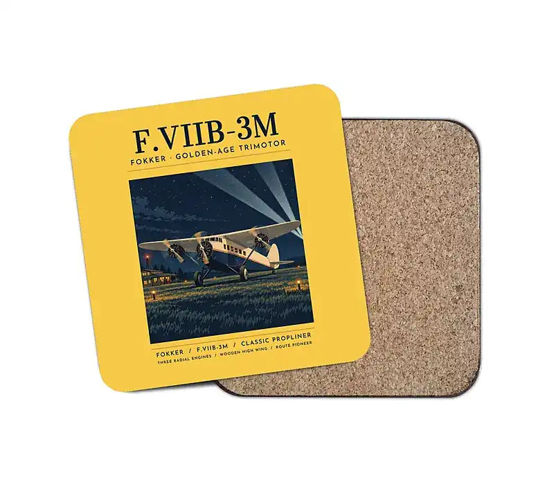 Fokker F.VIIb-3m - Poster - Coaster - Yellow