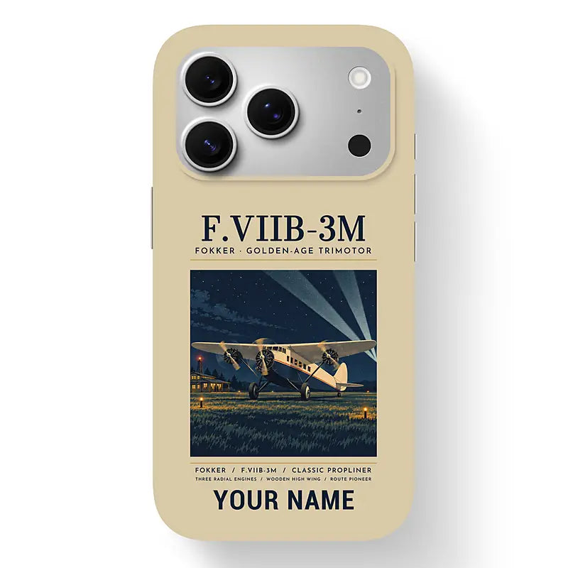 Fokker F.VIIb-3m - Poster + Name - MagSafe iPhone 17 Pro - Beige