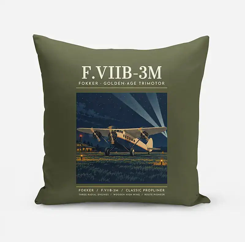 Fokker F.VIIb-3m - Poster - Pillow - Green Army