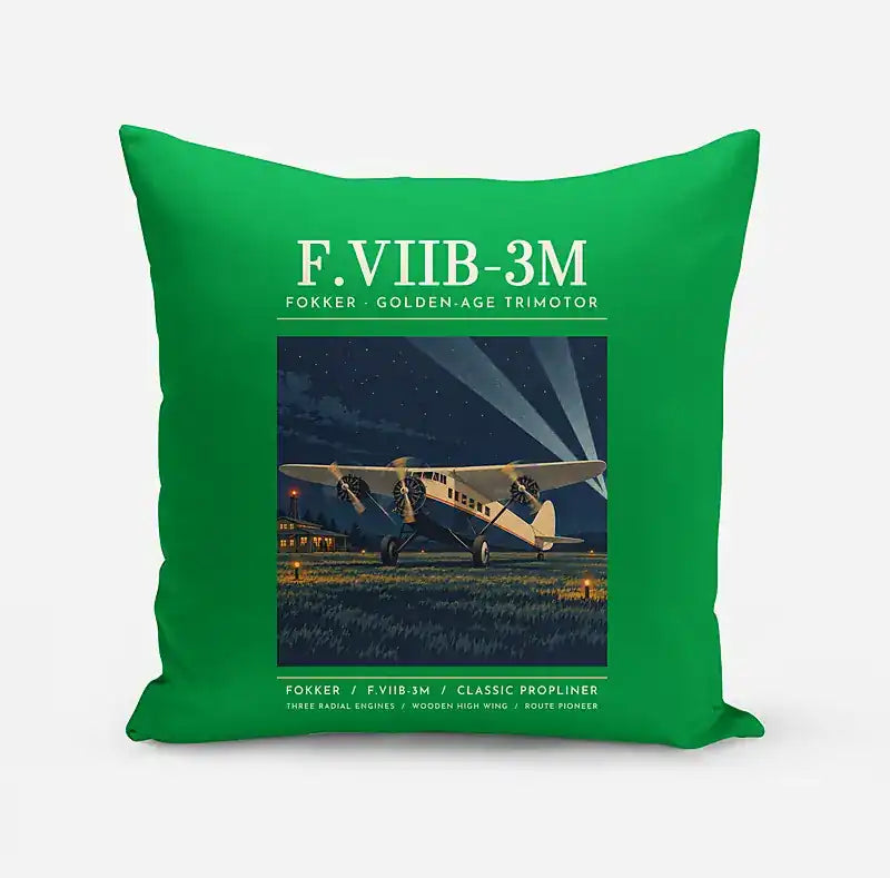 Fokker F.VIIb-3m - Poster - Pillow - Green