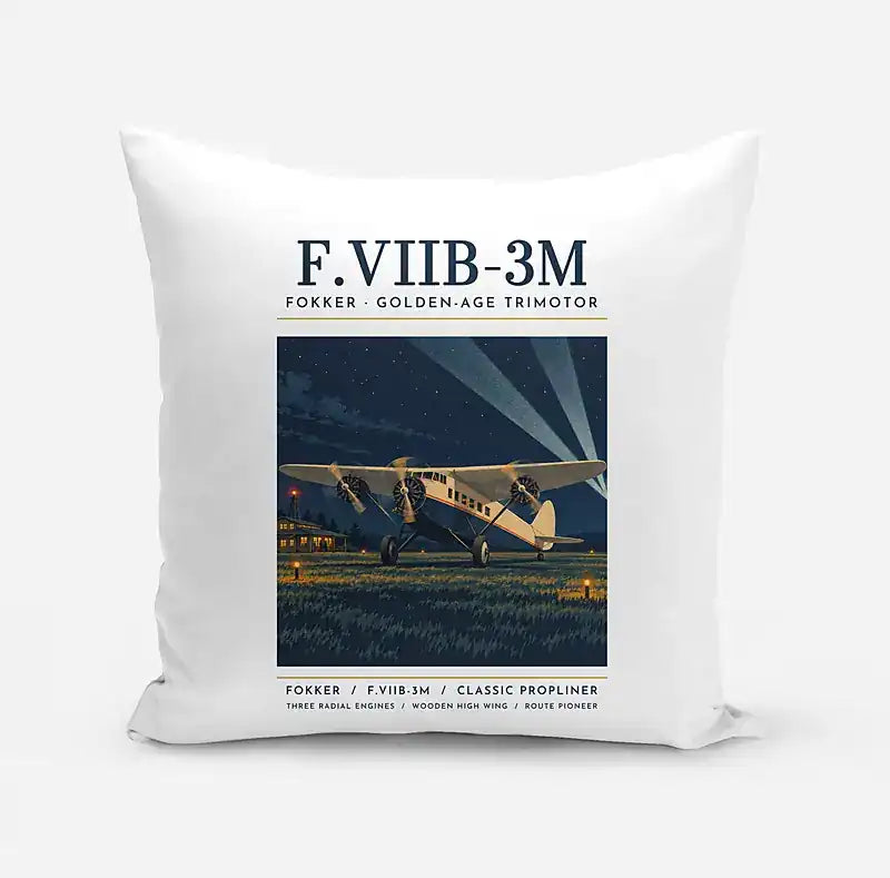 Fokker F.VIIb-3m - Poster - Pillow - White