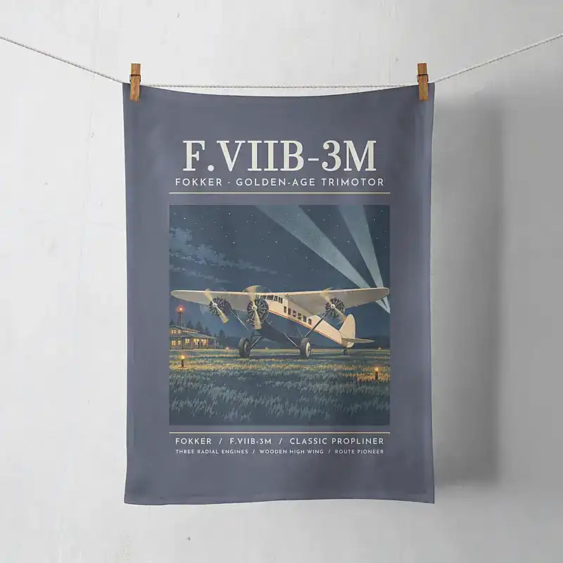 Fokker F.VIIb-3m - Poster - Towel - Navy Blue