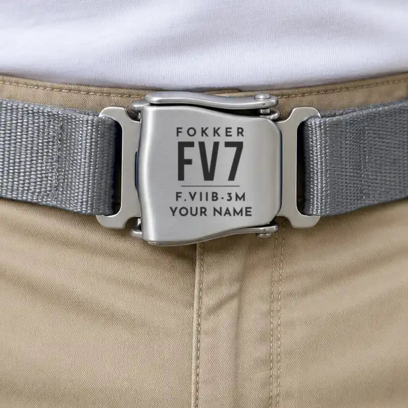Fokker F.VIIb-3m - Seat Belt - Tag + Name - Gray