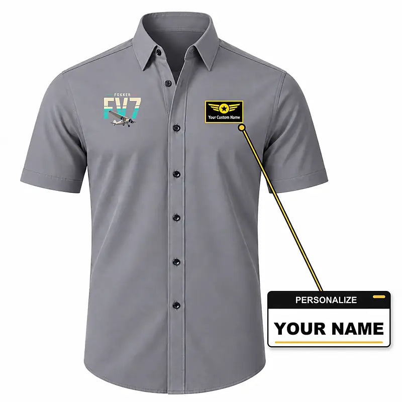 Fokker F.VIIb-3m - Short Sleeve Shirt - Original - Gray + NAME
