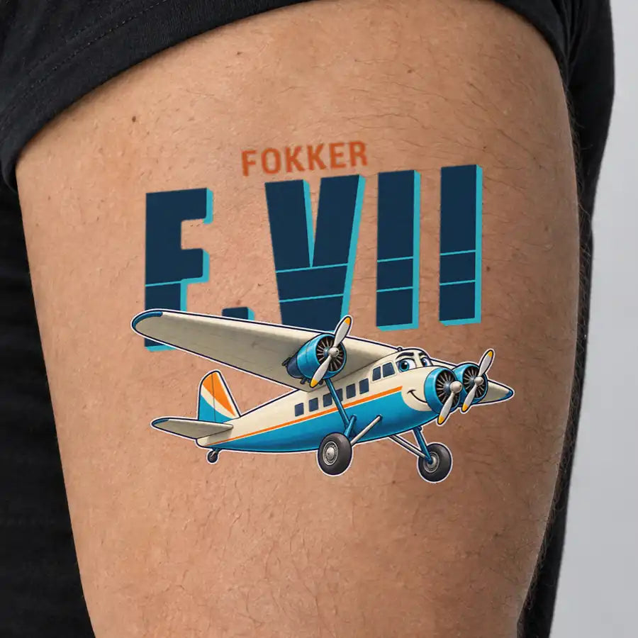 Fokker F.VIIb-3m - Tattoo - Cartoon - Man