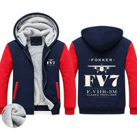 Thumbnail for Fokker F.VIIb-3m Zipped Sweatshirts - Heritage - Navy & Red