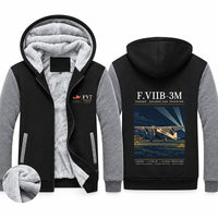 Thumbnail for Fokker F.VIIb-3m Zipped Sweatshirts - Poster - Black & Gray
