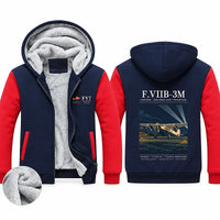 Thumbnail for Fokker F.VIIb-3m Zipped Sweatshirts - Poster - Navy & Red