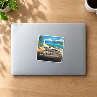 Thumbnail for Fokker F27 Mark 500 Friendship - 3D + Name - Square Sticker - MacBook