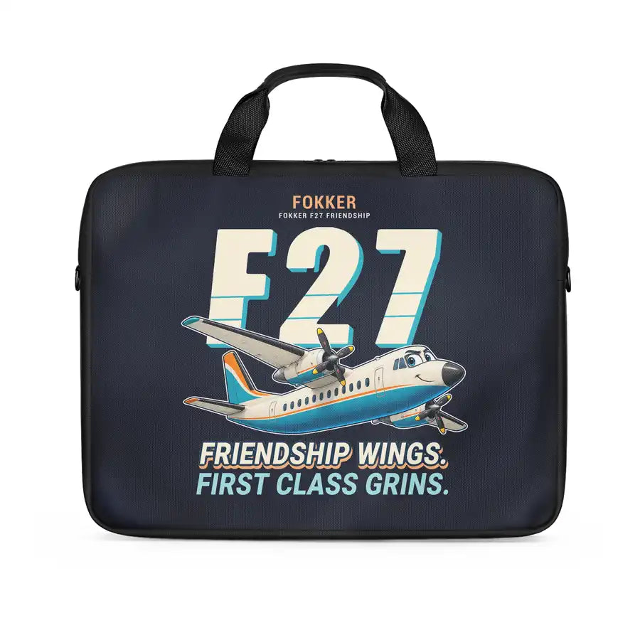 Fokker F27 Mark 500 Friendship - Cartoon - Laptop Bag