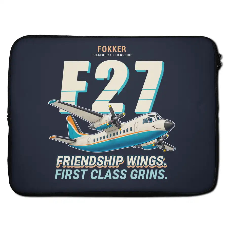 Fokker F27 Mark 500 Friendship - Cartoon - Laptop Sleeve