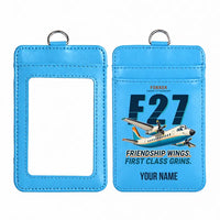 Thumbnail for Fokker F27 Mark 500 Friendship - Cartoon - ID Card Holder - Blue + Name