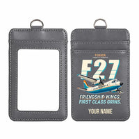 Thumbnail for Fokker F27 Mark 500 Friendship - Cartoon - ID Card Holder - Gray + Name