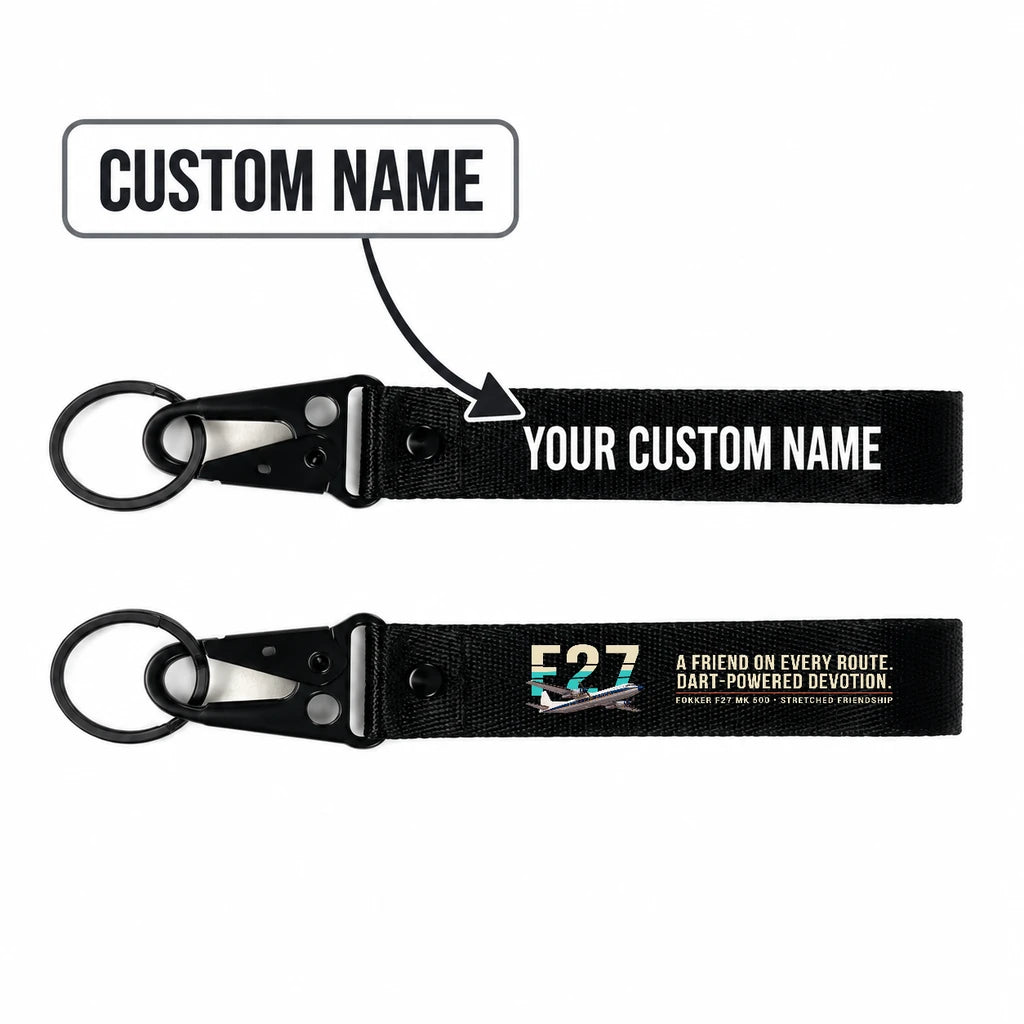 Fokker F27 Mark 500 Friendship Hawk-Shaped Key Chains - Black - Original - Personalized