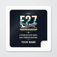 Thumbnail for Fokker F27 Mark 500 Friendship - Original + Name - Square Sticker - Peel