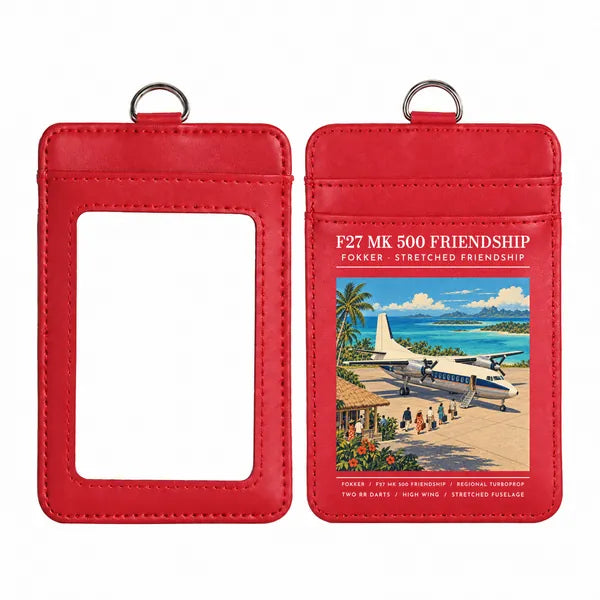 Fokker F27 Mark 500 Friendship - Poster - ID Card Holder - Red