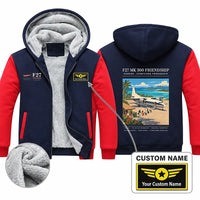 Thumbnail for Fokker F27 Mark 500 Friendship Zipped Sweatshirts - Poster + Name - Navy & Red