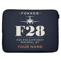 Thumbnail for Fokker F28 Mark 4000 Fellowship - Heritage + Name - Laptop Sleeve