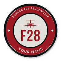 Thumbnail for Fokker F28 Mark 4000 Fellowship Patches - Circle + Name - Red White