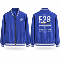 Thumbnail for Fokker F28 Mark 4000 Fellowship Stylish Jackets - Baseball Collar - Original - Royal Blue