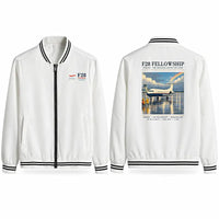 Thumbnail for Fokker F28 Mark 4000 Fellowship Stylish Jackets - Baseball Collar - Poster - White