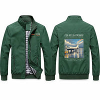 Thumbnail for Fokker F28 Mark 4000 Fellowship Stylish Jackets - Stand Collar - Poster - Green