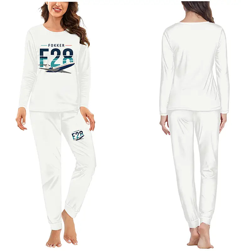 Fokker F28 Mark 4000 Fellowship - Women Pajamas - Original Chest - White