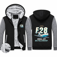 Thumbnail for Fokker F28 Mark 4000 Fellowship Zipped Sweatshirts - Cartoon - Black & Gray