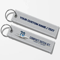 Thumbnail for Fokker 70 Aviator Key Chains - Light Gray - Personalized