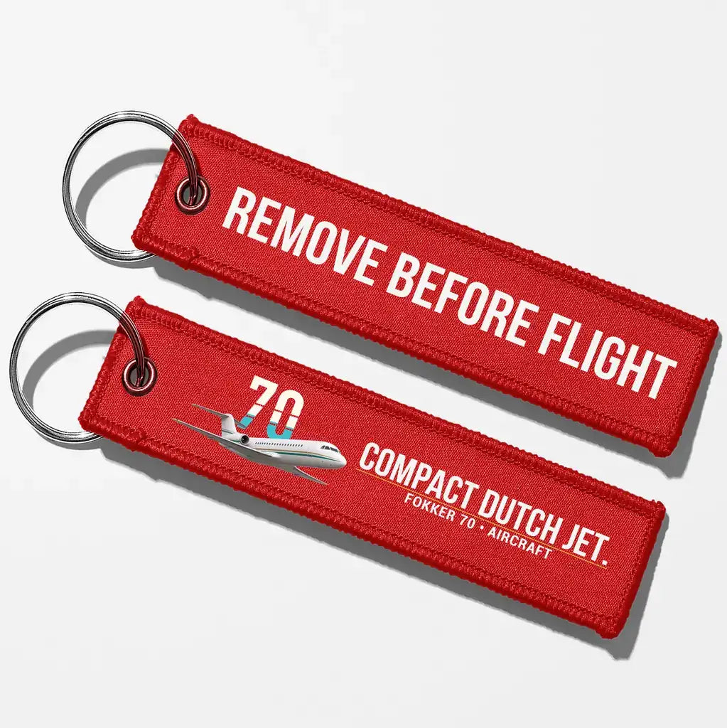 Fokker 70 Aviator Key Chains - Red - Remove Before Flight