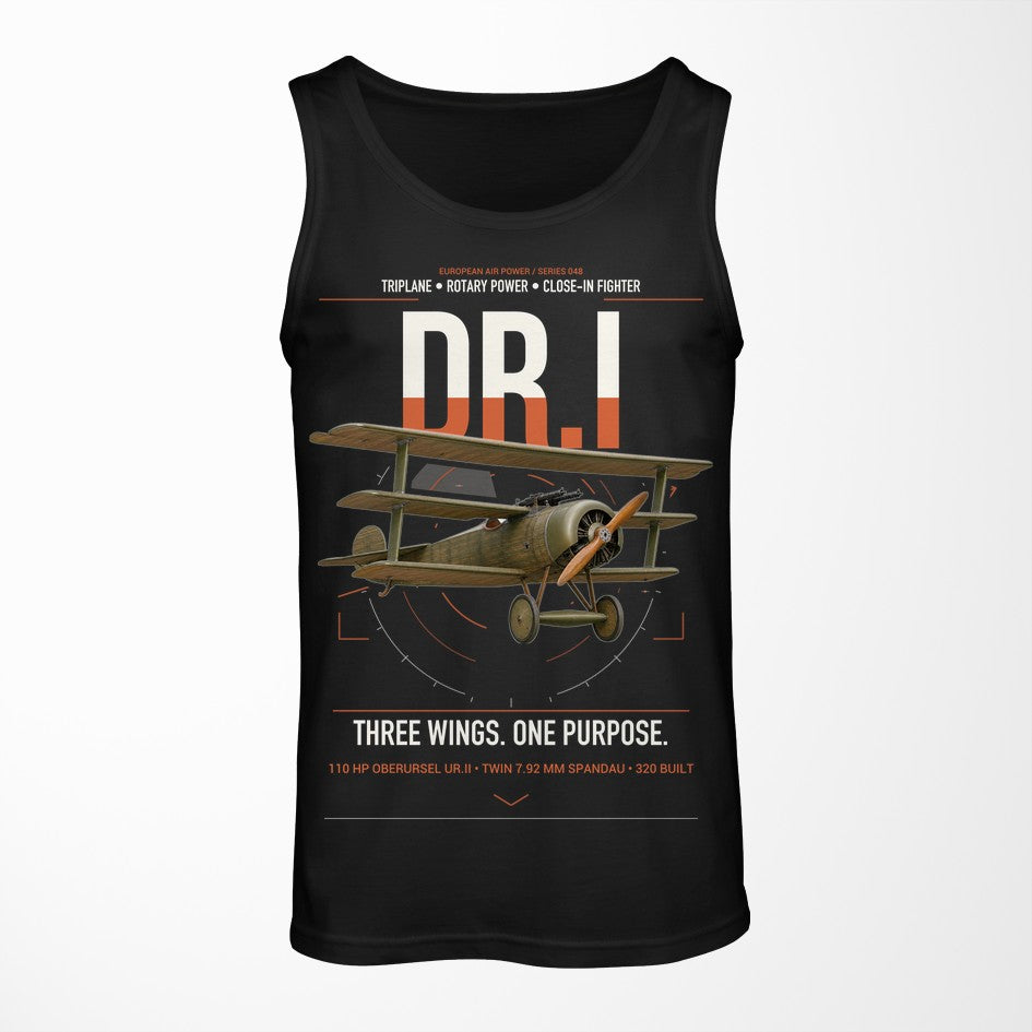 Fokker Dr.I design on black tank top