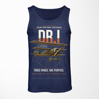 Thumbnail for Fokker Dr.I design on dark blue tank top