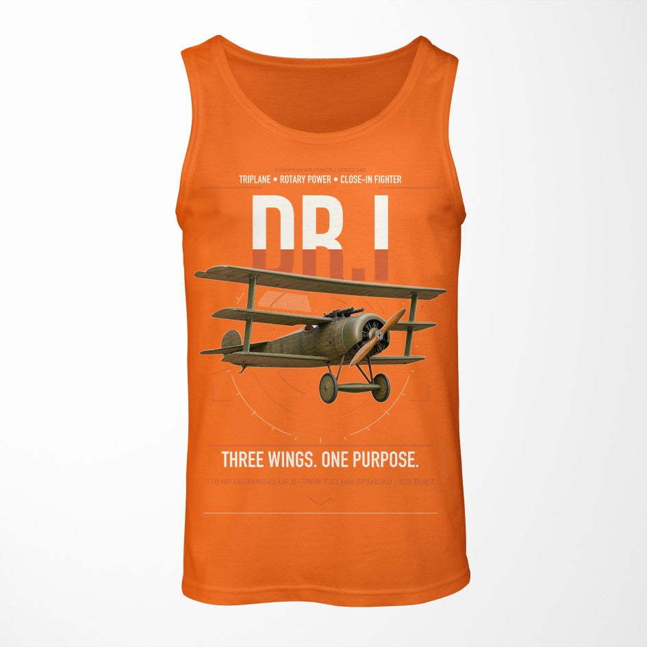 Fokker Dr.I design on orange tank top