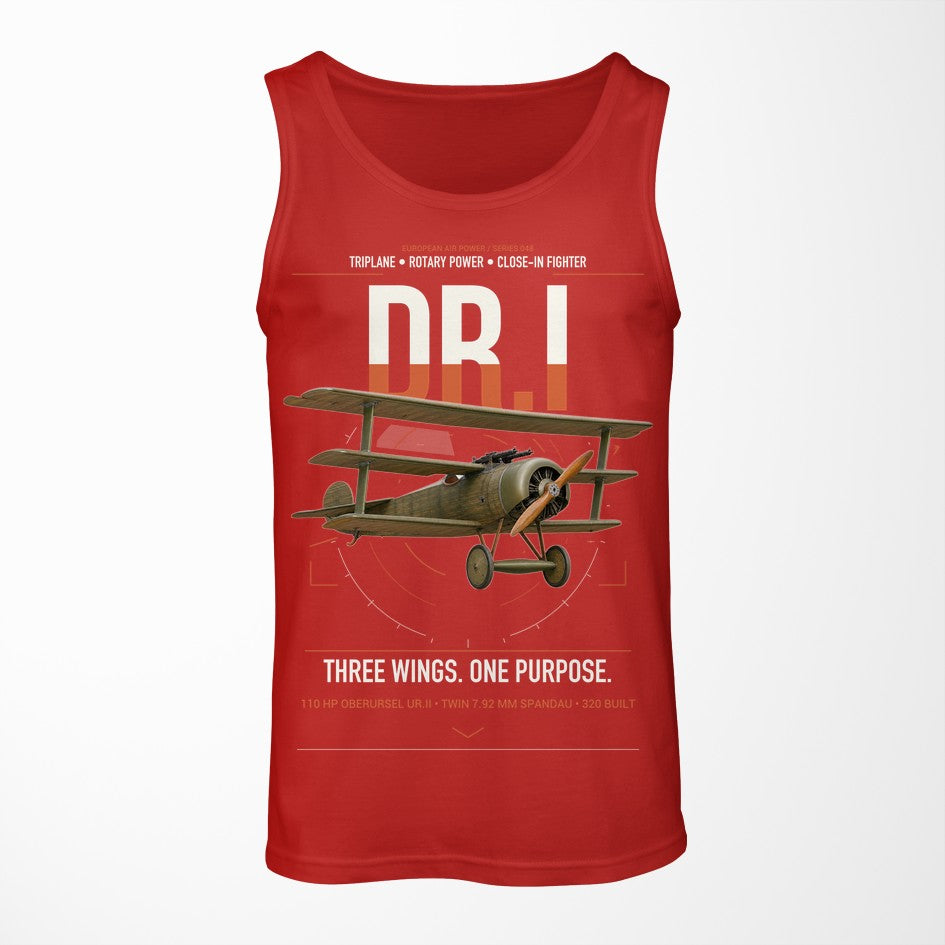 Fokker Dr.I design on red tank top