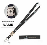 Thumbnail for Fokker F28 Mark 4000 Fellowship seat belt lanyard - black with name