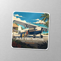 Thumbnail for Ford 5-AT Tri-Motor - 3D + Name - Square Sticker - Close-up