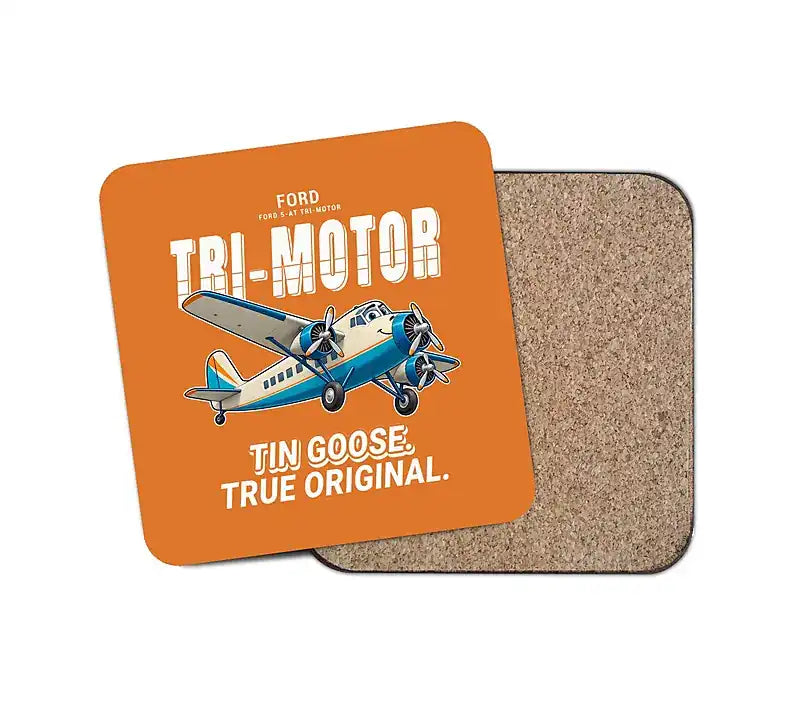 Ford 5-AT Tri-Motor - Cartoon - Coaster - Orange