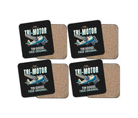 Thumbnail for Ford 5-AT Tri-Motor - Cartoon - Coaster Set - Black