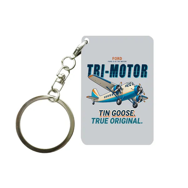 Ford 5-AT Tri-Motor - Cartoon - Key Chain - Light Gray