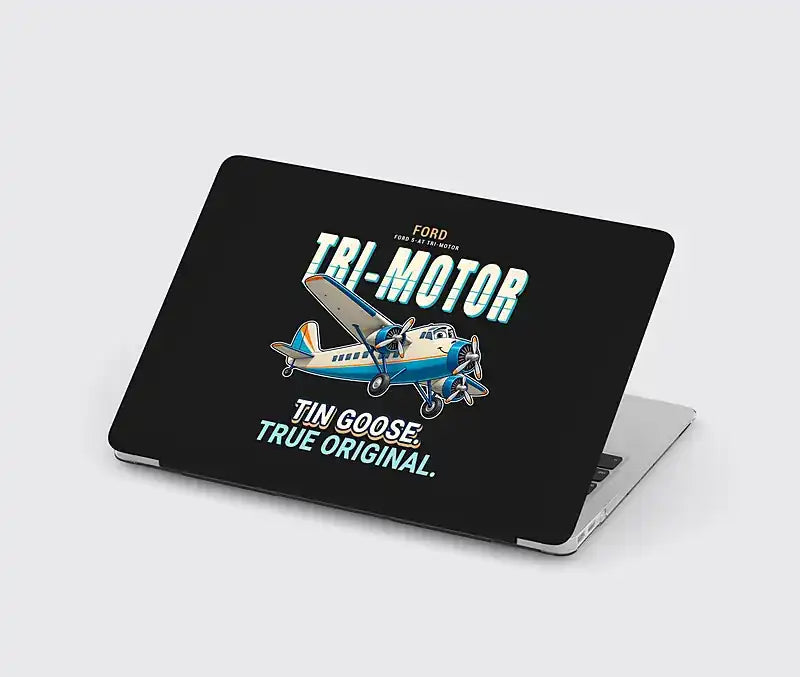 Ford 5-AT Tri-Motor - Cartoon - MacBook Case - Black