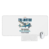 Thumbnail for Ford 5-AT Tri-Motor - Cartoon + Name - Desk Mat - White