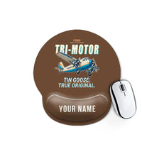 Thumbnail for Ford 5-AT Tri-Motor - Cartoon + Name - Ergonomic Mouse Pad - Brown