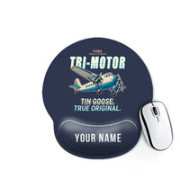 Thumbnail for Ford 5-AT Tri-Motor - Cartoon + Name - Ergonomic Mouse Pad - Navy Blue