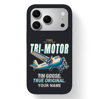 Thumbnail for Ford 5-AT Tri-Motor - Cartoon + Name - MagSafe iPhone 17 Pro - Black
